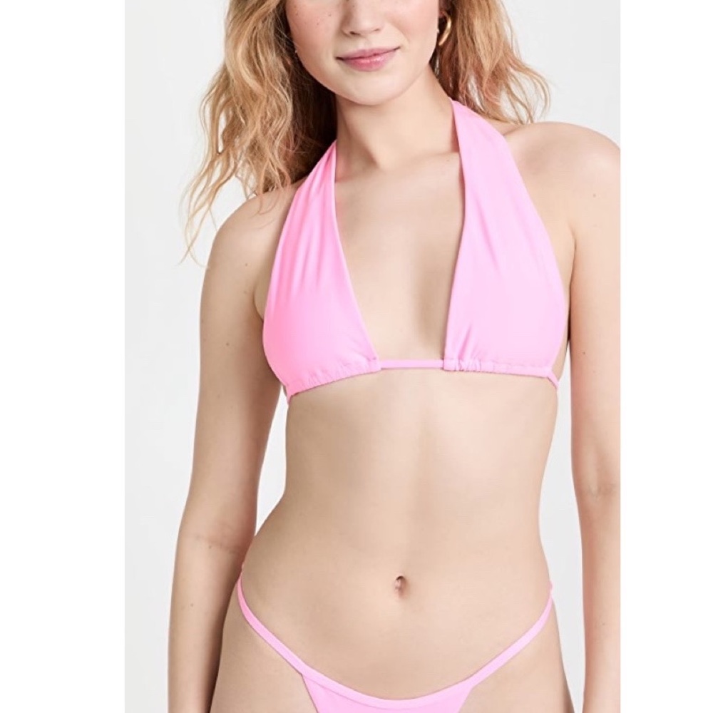 Good American pink sugar bikini halter BNWT